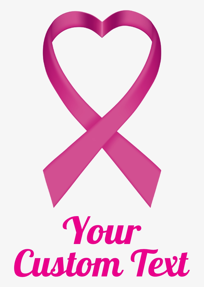 Custom Heart Pink Ribbon Multi-color Transfer Sticker, transparent png download