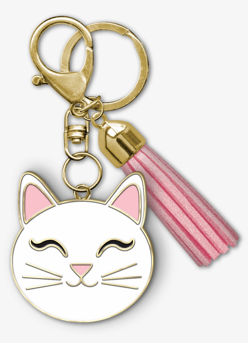 Cat Face Enamel Keychain - Keychain, transparent png download