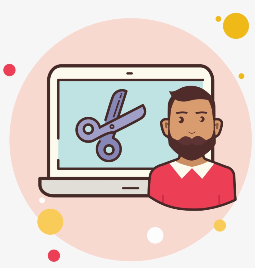 Man Laptop Scissors Icon - Laptop, transparent png download
