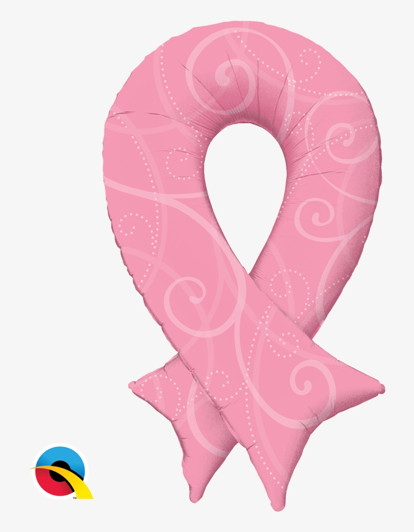 Pink Ribbon Filigree - 39" Shape Packaged Pink Ribbon Filigree - Mylar Balloons, transparent png download