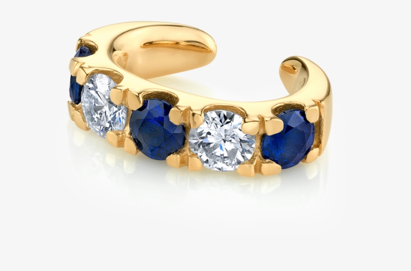 Diamond And Blue Sapphire Classic Ear Cuff - Sapphire, transparent png download
