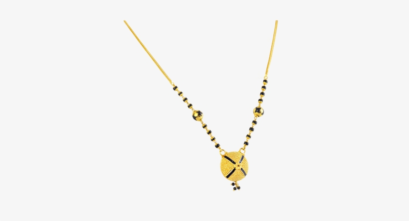 Trendy Mangalsutra With Black Beads In 22kt Yellow - Rudraksh Mala In Gold, transparent png download