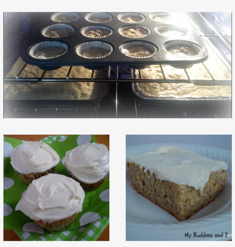Banana Cake And Muffins With Cream Cheese Frosting - Cheesecake, transparent png download