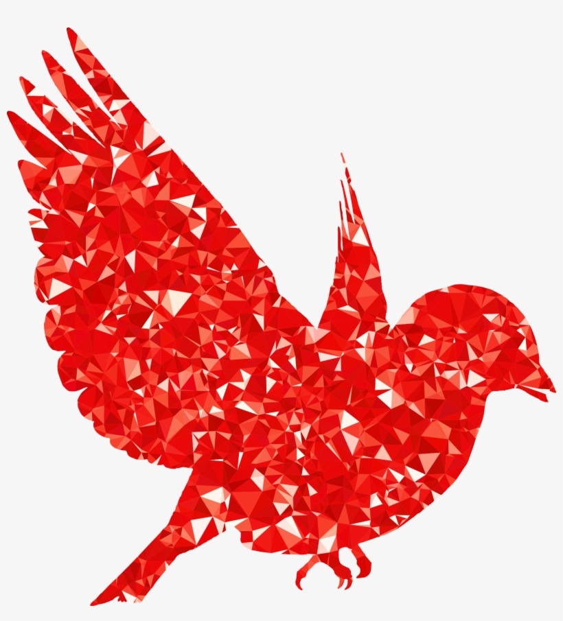 Silhouettes Of A Bird In Rubies - รูป อัญมณี สี แดง, transparent png download