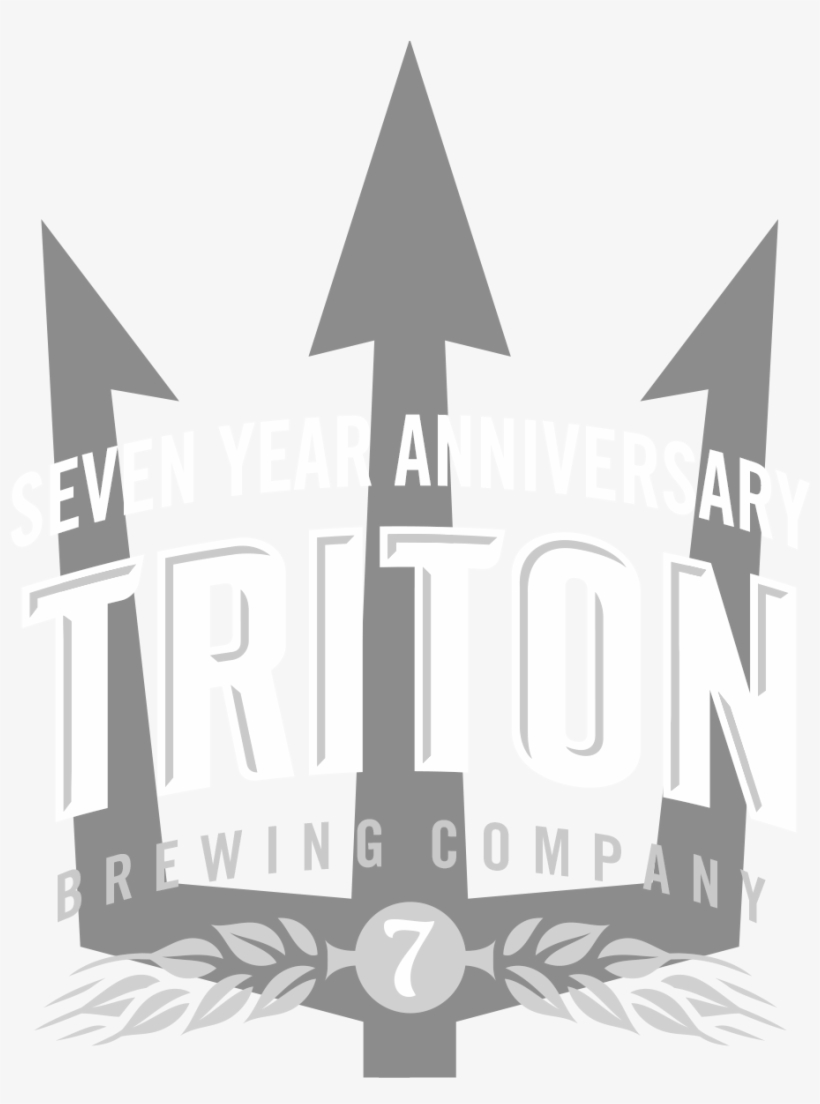 Triton 7 Year Anniversary Logo Bw On Clear Bg Dark - Anniversary, transparent png download
