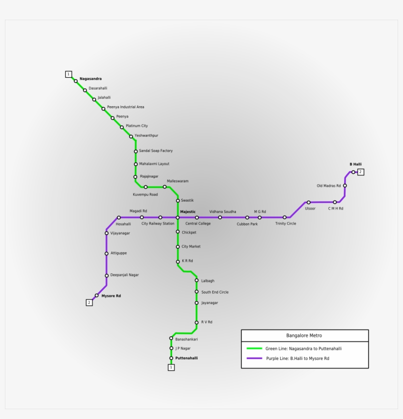 Bangalore Metro Map14 - Bangalore Metro Phase 2, transparent png download