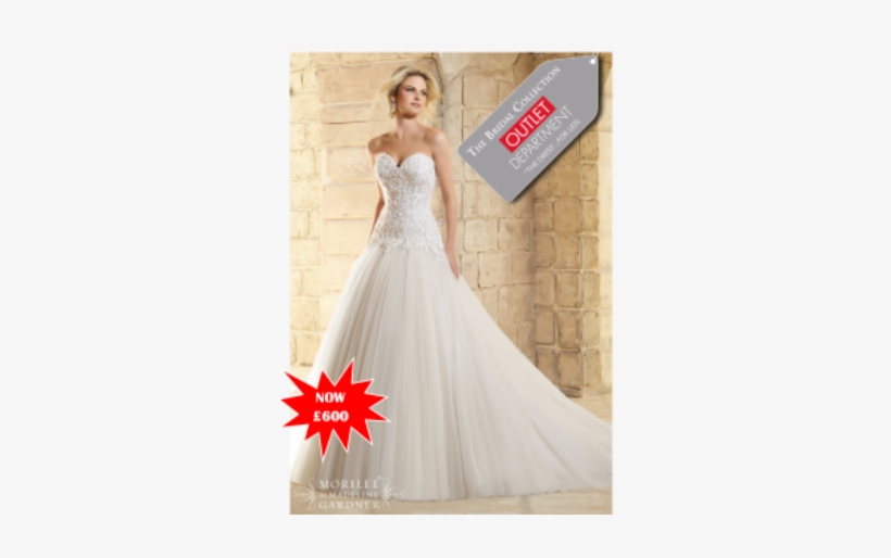 Outlet Gowns Are Constantly Sold And Added But Here - Mori Lee Encrusted Bodice Princess Wedding Dress, transparent png download