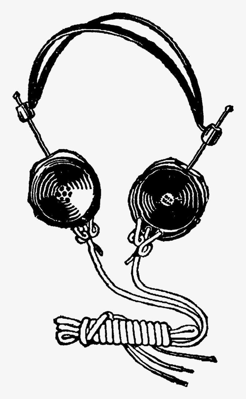 Digital Antique Headphones Downloads - Headphones, transparent png download
