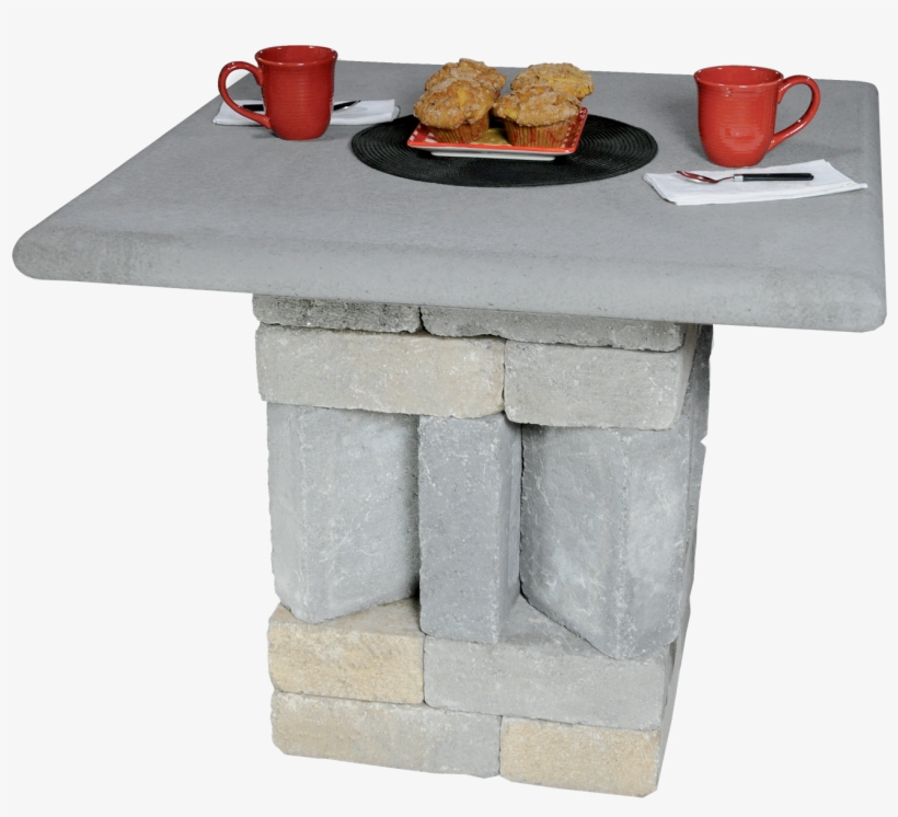 02 Patio Table With Muffins - Concrete Paver End Table, transparent png download