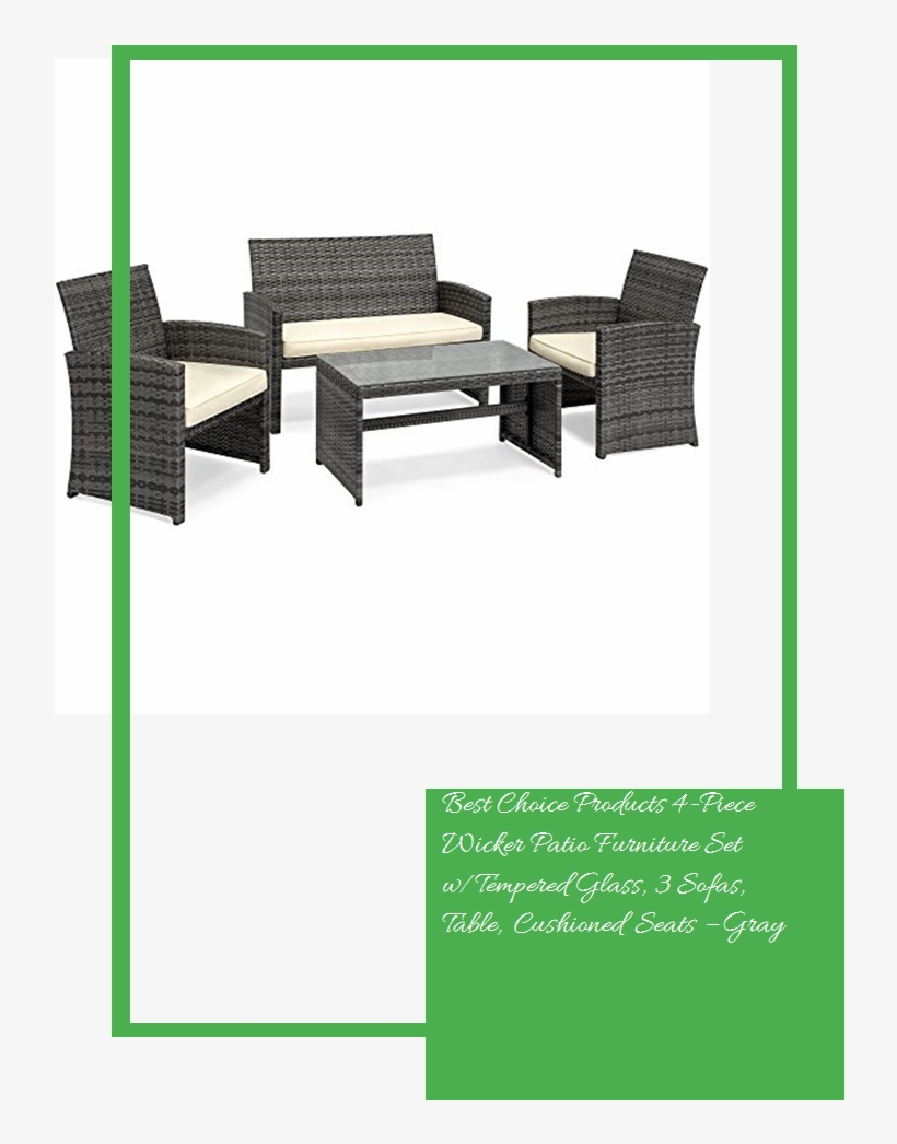 Best Choice Products 4-piece Wicker Patio Furniture - Table, transparent png download