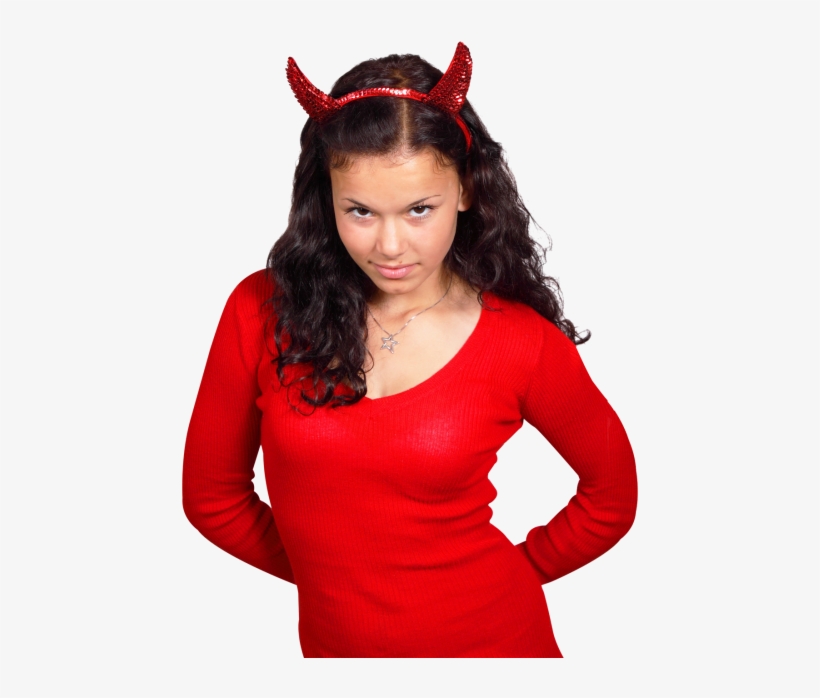 Young Woman Wearing Devil Costume Png Image - Girl, transparent png download