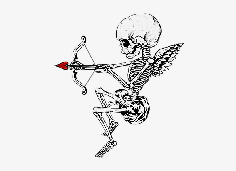 Skeleton Border Love Bowandarrow Cupid Horror Creepy - Skeleton Love, transparent png download