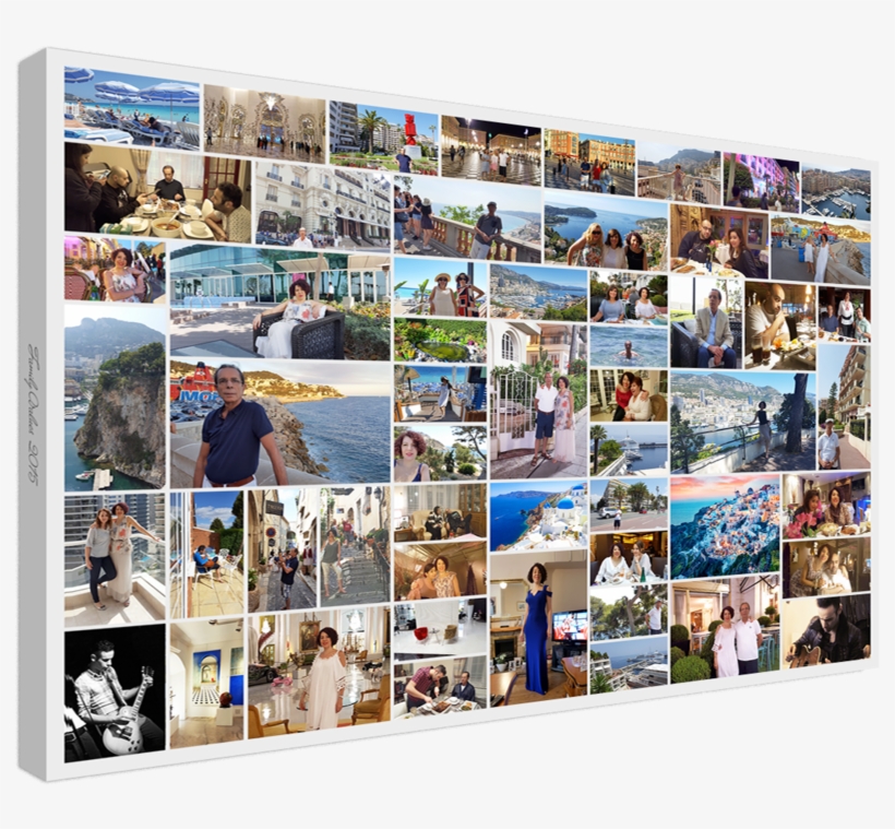 Photo Collage Canvas Print Red Collage, transparent png download