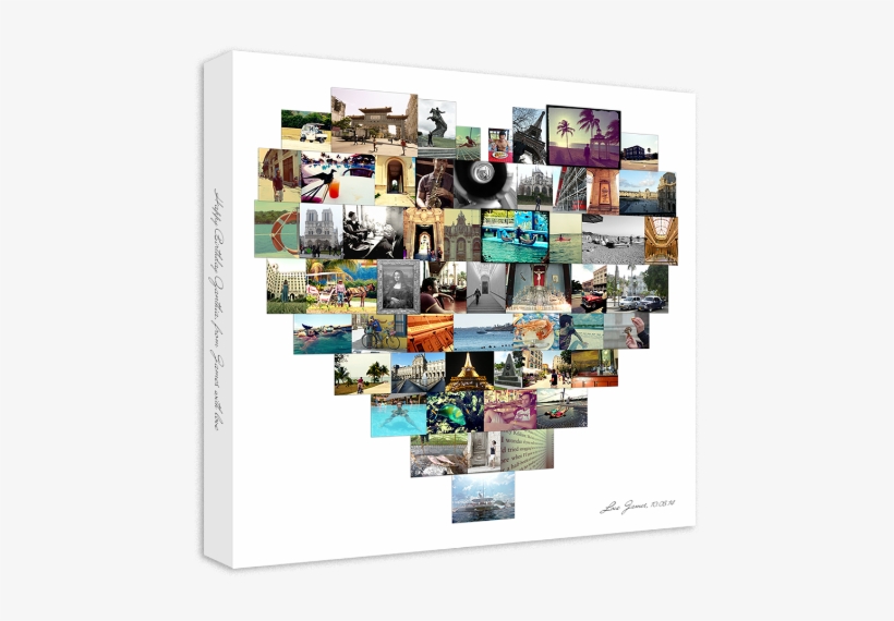 Heart Shape Collage Canvas Inch Red Canvas Ltd, transparent png download