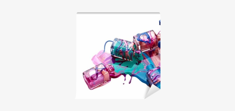 Bottles With Spilled Nail Polish Wall Mural • Pixers® - Разлитый Лак Для Ногтей, transparent png download