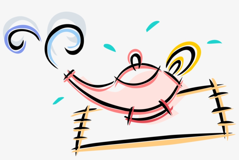 Vector Illustration Of Aladdin's Magic Lamp Conjures - Vector Graphics, transparent png download