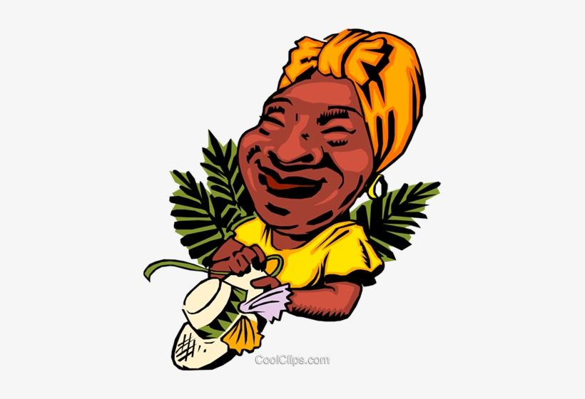 Cartoon Caribbean Lady Royalty Free Vector Clip Art - Cartoon African People, transparent png download
