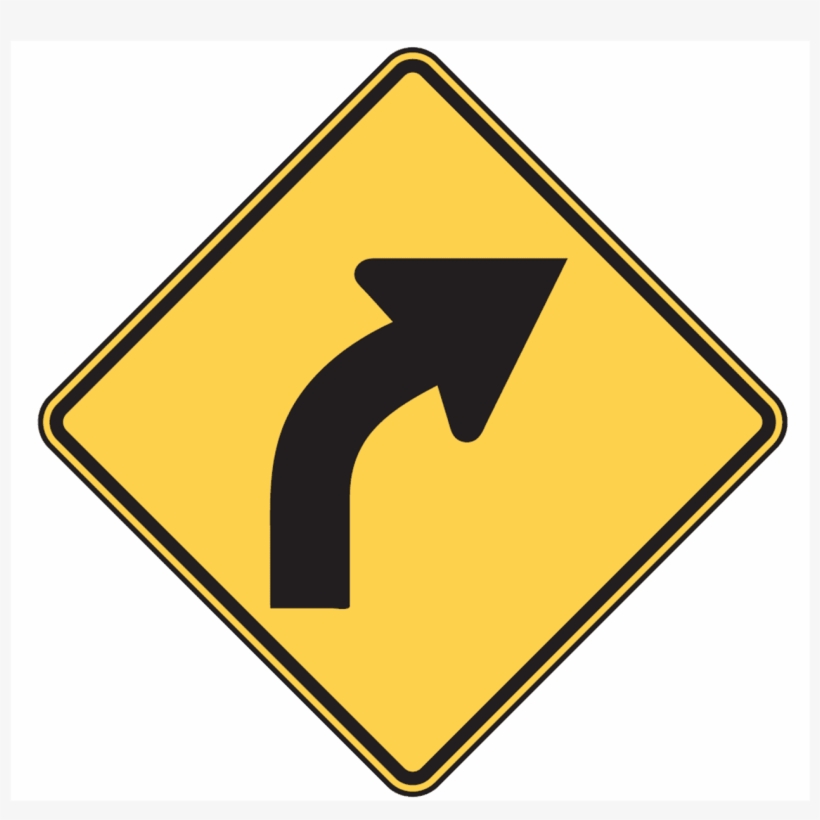Right Curve Sign Is Used In - Right And Left Turns Coming, transparent png download