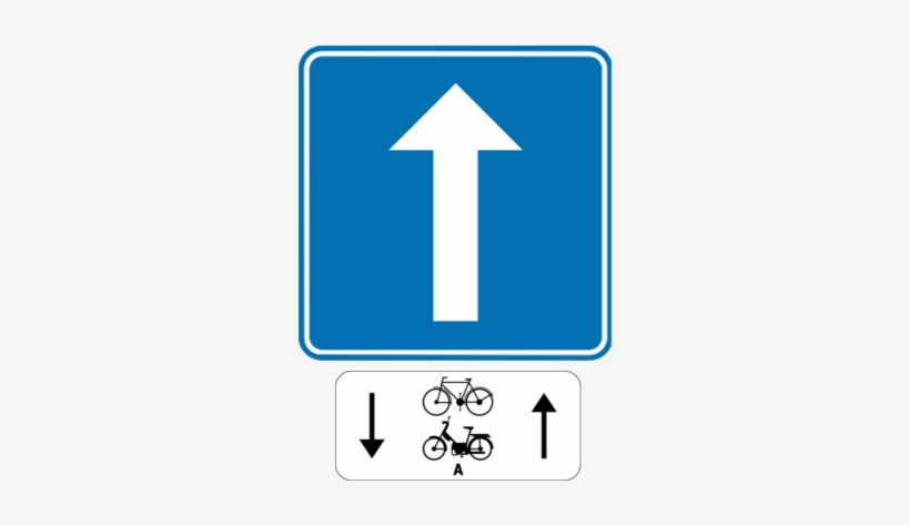 Road With One-way Traffic, Except For Cyclists And - Verkeersborden Fietsers, transparent png download
