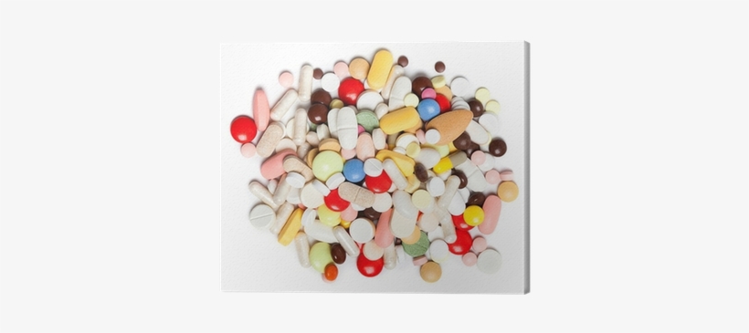 Colored Pills, Tablets And Capsules Canvas Print • - Tablet, transparent png download