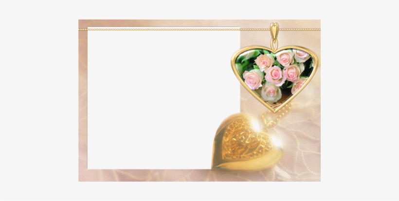 Golden Heart Pendant - Золотая Свадьба Фоторамка, transparent png download