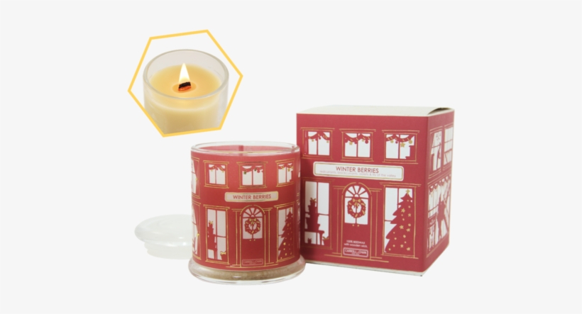 Winter Berries Christmas Candle - Candle, transparent png download