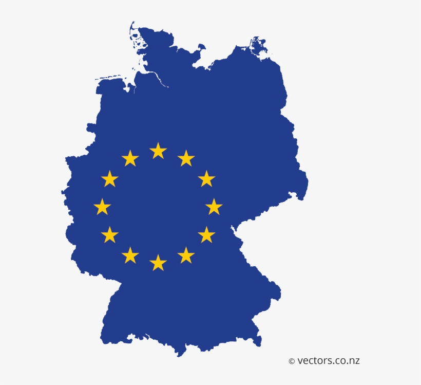 Eu Flag Vector Map Of Germany - Germany Map Vector, transparent png download