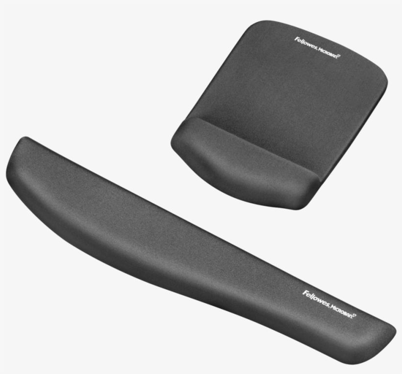 Wrist Rest Shown With Matching Mouse Pad Press Enter - Fellowes Plush Touch Antimicrobial Wrist Rest (black, transparent png download