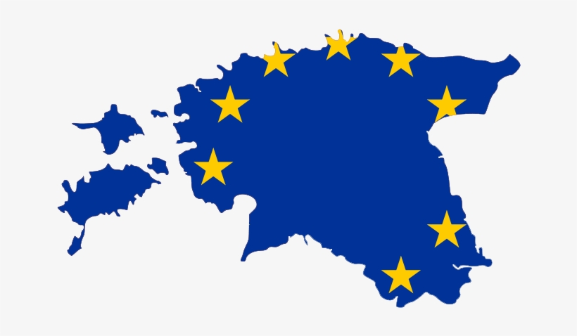 Flag-map Of Est Eu - Estonia Svg, transparent png download