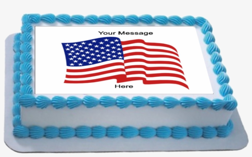 Personalised American Flag Fondant Icing Cake Topper - Yo Gabba Gabba Sheet Cake, transparent png download
