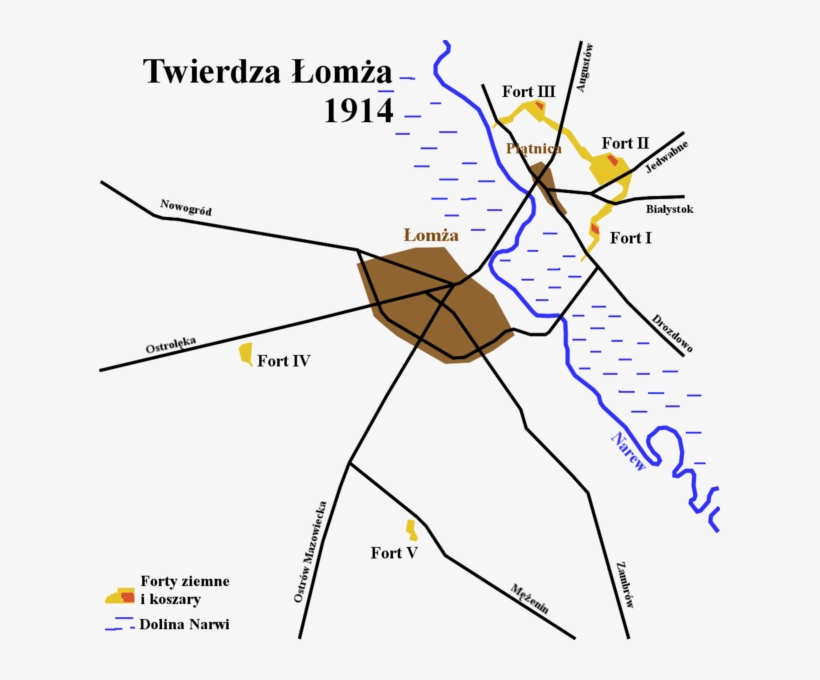 Twierdza Łomża 1914 - Diagram, transparent png download