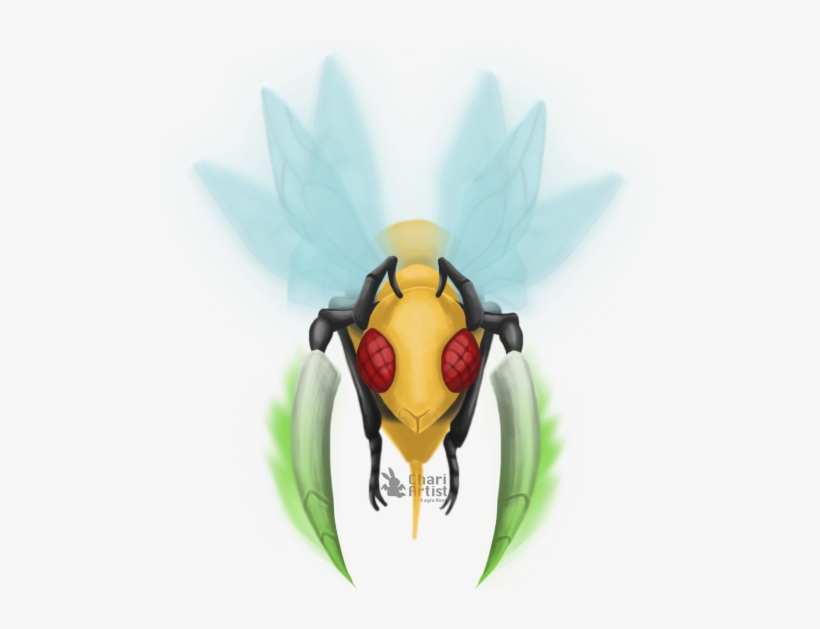 #015 Beedrill Used Twineedle & Pin Missile - Artist, transparent png download