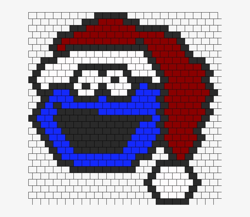 Cookie Monster In A Santa Hat Bead Pattern - Beadwork, transparent png download