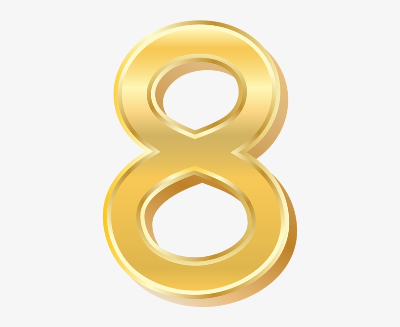 Gold Style, Clips, Free Images, Clip Art, Illustrations - Eight In Gold, transparent png download
