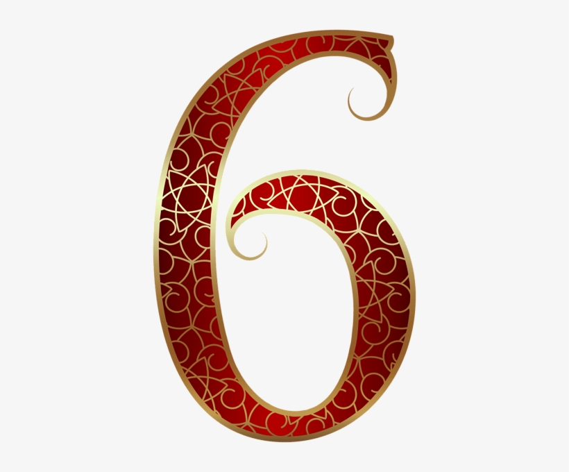 Gold Red Number Six Png Clip Art Image - Clip Art, transparent png download
