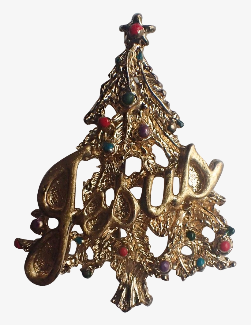 Rare Jesus Word Christmas Tree Pin ~ Book Piece - Christmas Tree, transparent png download
