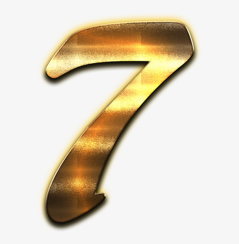 7 Number Golden Png, transparent png download