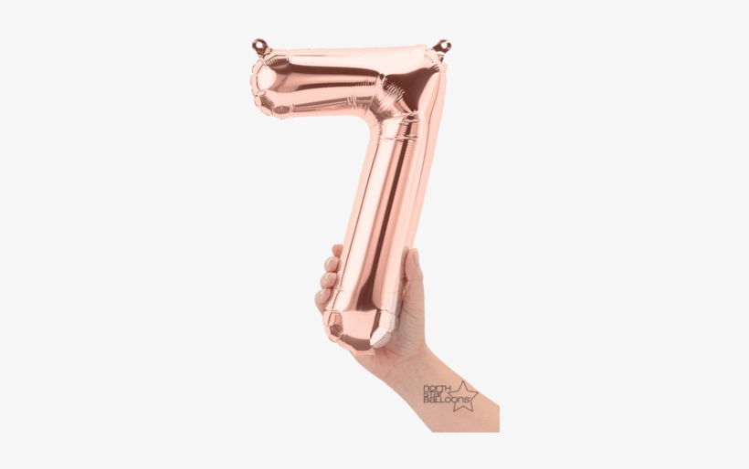 North Star Rose Gold Number 7 16" - 70 Balloons Rose Gold, transparent png download