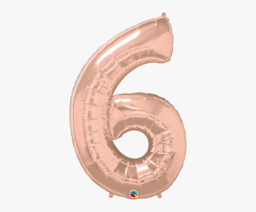 Rose Gold Number - Number 6 Foil Balloon, transparent png download
