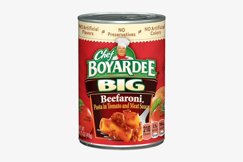 Big Beefaroni Can - Chef Boyardee Spaghetti And Meatballs, transparent png download