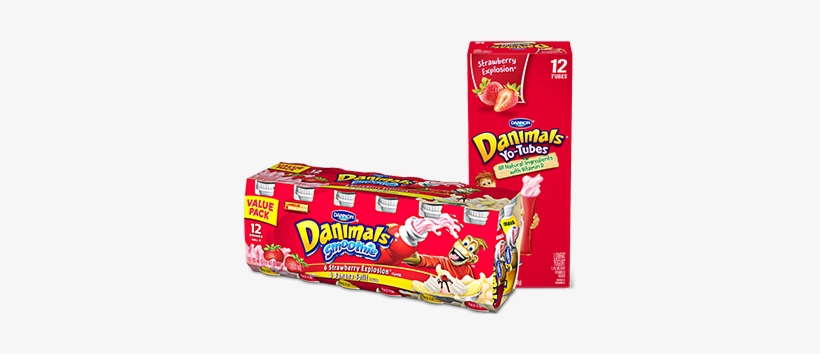 Dannon Combo - Dannon Danimals Smoothie Value Pack, Strawberry Explosion, transparent png download