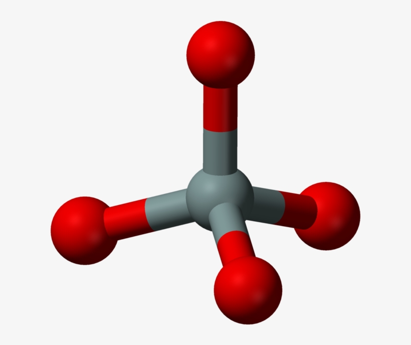 Ball And Stick Model Of The Silicate Tetrahedron - Silicate Tetrahedron, transparent png download