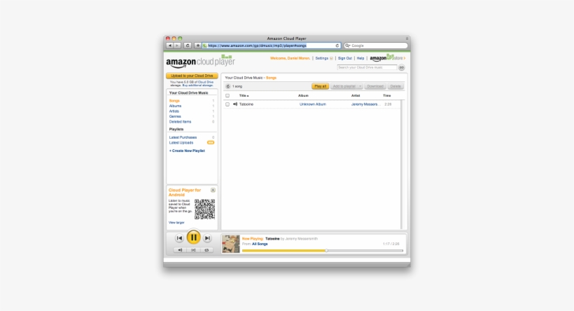 The Company's Cloud Player Lets You Play Back Music - Amazon Cloud Player, transparent png download