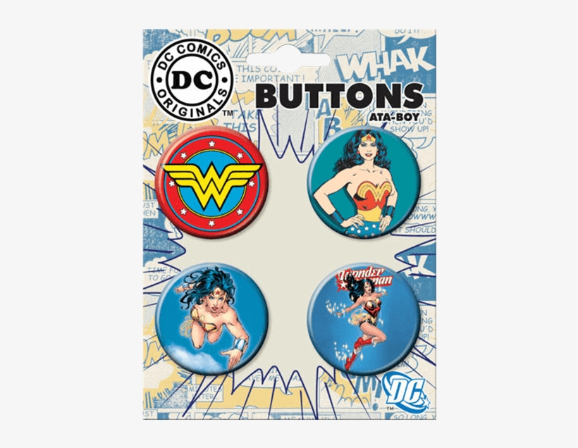Wonder Woman Amazing Amazon Button Set - Dc Wonder Woman 4 Button Set, transparent png download