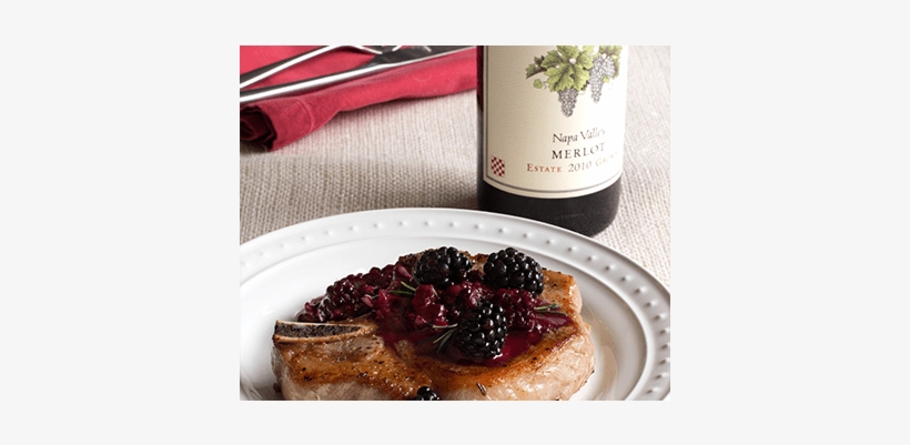 Pan-seared Pork Chops With Blackberry Pan Sauce - Grgich Hills, transparent png download