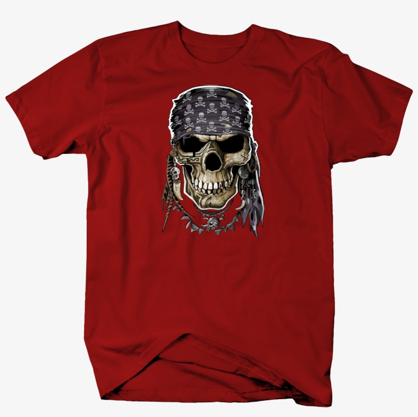 Pirate Skull Head With Bandana Skull And Bones - Union Strong Shirt, transparent png download