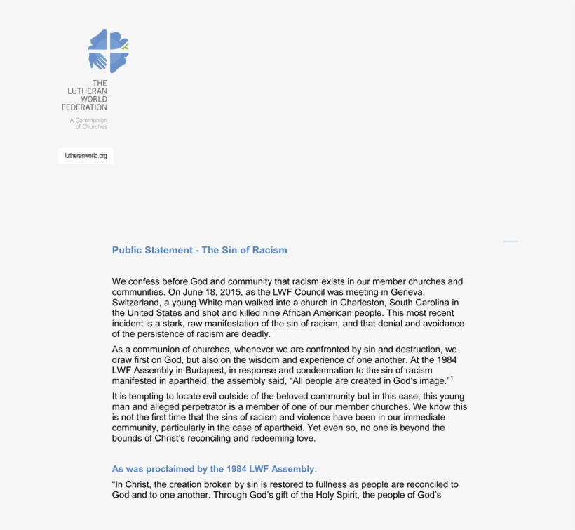 Download Pdf - Lutheran World Federation, transparent png download