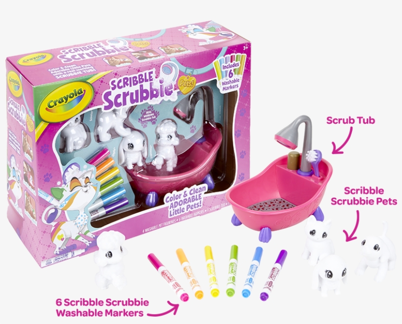 Scribble Scrubbie Scrub Tub Set - Crayola Scribble Scrubbie Pets Scrub Tub Playset, transparent png download