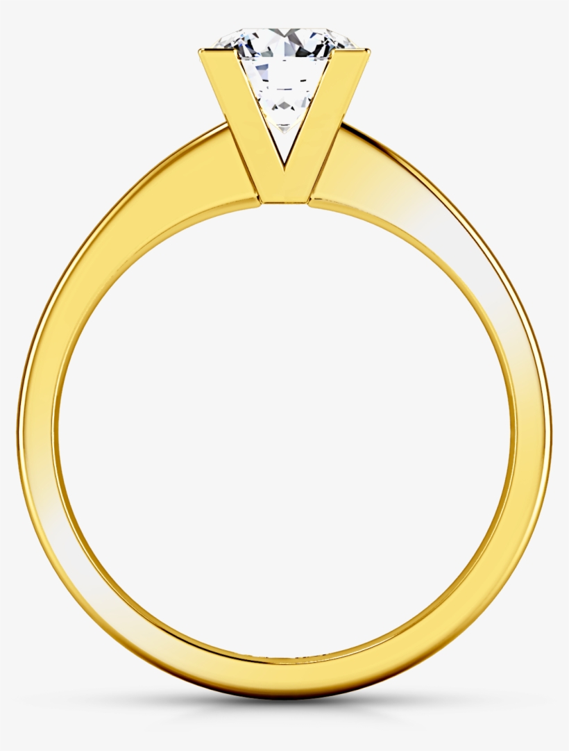 Solitaire Engagement Ring Icon 14k Yellow Gold - Engagement Ring, transparent png download