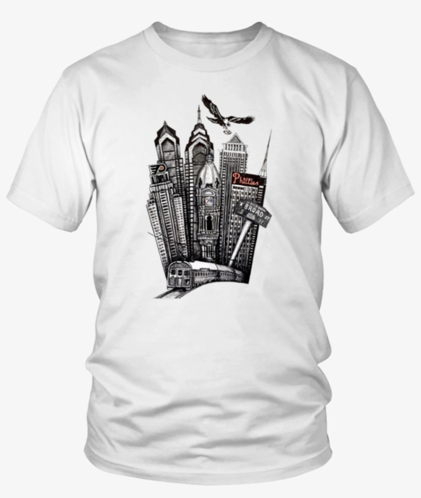 Philadelphia Skyline Tee Shirt - Unisex Cofee Lovers Trendy & Stylish T Shirts, transparent png download